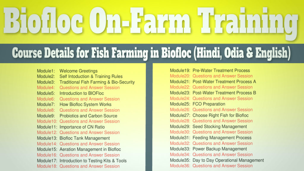 Advanced BIOFloc Fish Farming Training in India (Odisha)